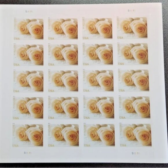 USPS Forever Stamps WEDDING WHITE ROSES 50 Sheet of 1000 stamps 2011 - Picture 3 of 5